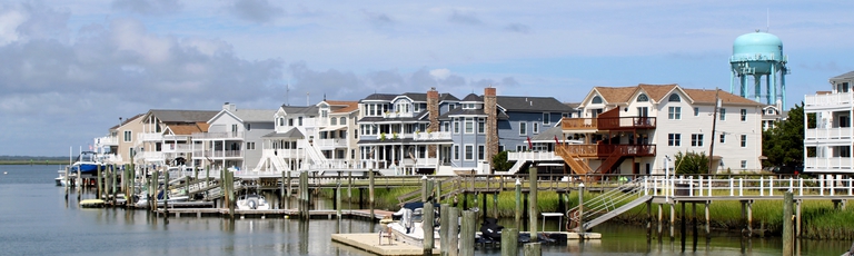 Houses, docks and water tower